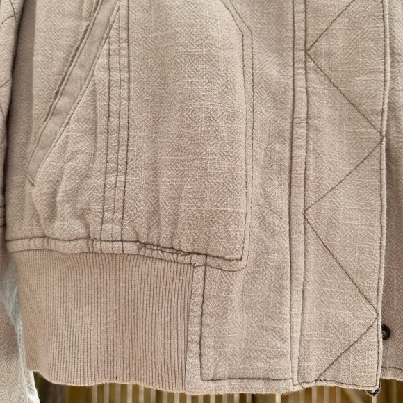 NWOT Anthropologie Hei Hei Itinerary Quilted Bomber Jacket Oatmeal Lined Large - Picture 12 of 16